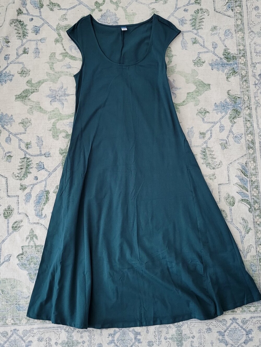 Old Navy Teal Cap-Sleeve A-Line Maxi Dress